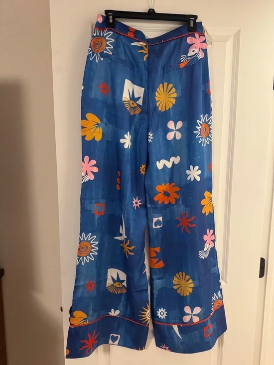 Free People Blue Wide-Leg Floral Print Pants - Picture 5 of 5